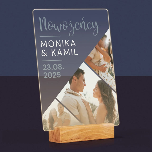 Fotokolaż: Nowożeńcy - Wydruk Na Szkle Akrylowym