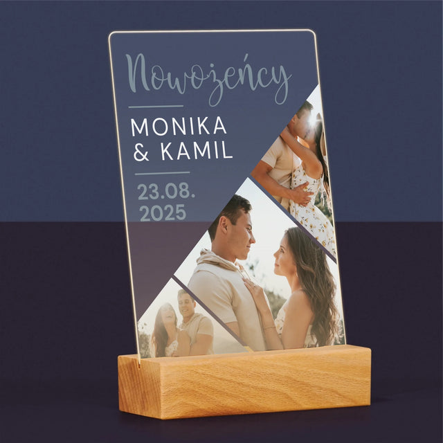 Fotokolaż: Nowożeńcy - Wydruk Na Szkle Akrylowym