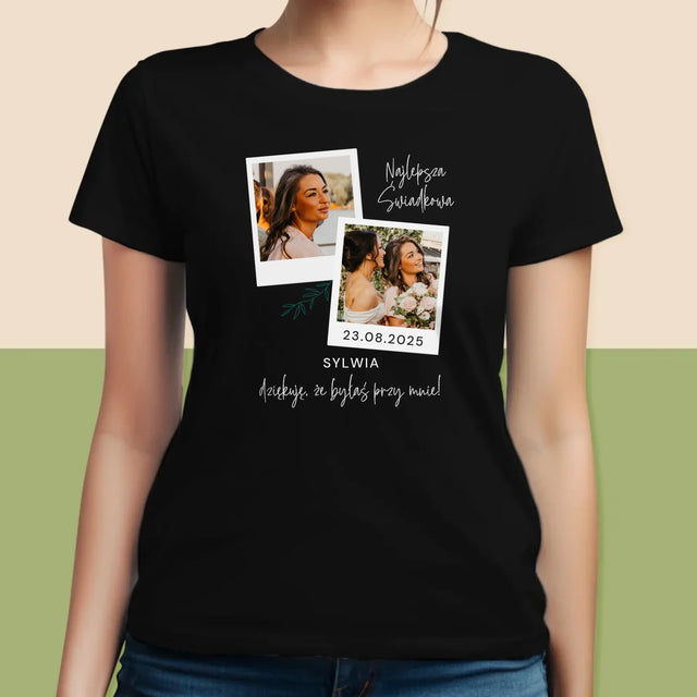 Fotokolaż: Najlepsza Świadkowa Polaroidy - Koszulka Damska