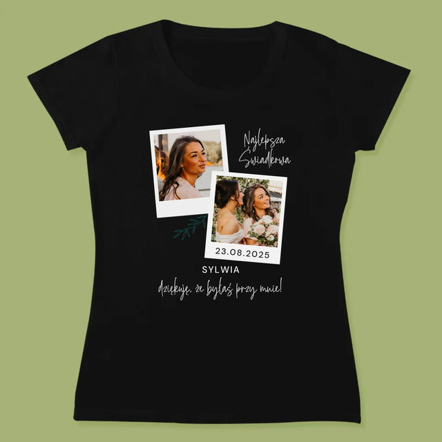 Fotokolaż: Najlepsza Świadkowa Polaroidy - Koszulka Damska