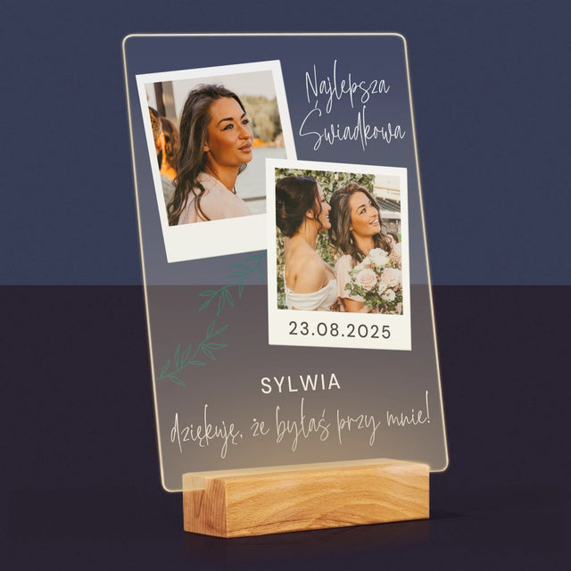 Fotokolaż: Najlepsza Świadkowa Polaroidy - Wydruk Na Szkle Akrylowym