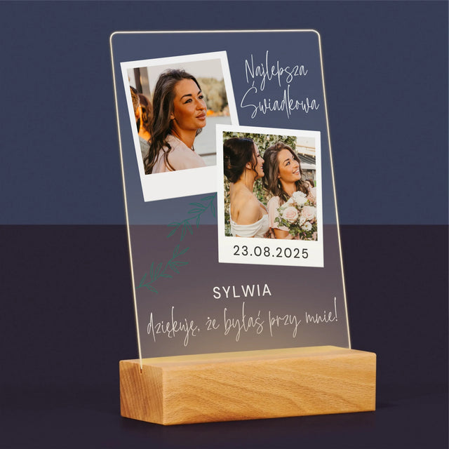 Fotokolaż: Najlepsza Świadkowa Polaroidy - Wydruk Na Szkle Akrylowym
