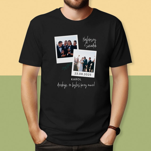 Fotokolaż: Najlepszy Świadek Polaroidy - Koszulka Męska z Nadrukiem