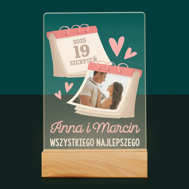 Zdjęcie i Podpis: Kartka z Kalendarza - Wydruk Na Szkle Akrylowym