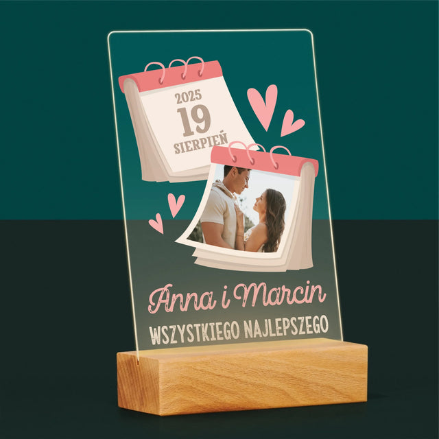 Zdjęcie i Podpis: Kartka z Kalendarza - Wydruk Na Szkle Akrylowym