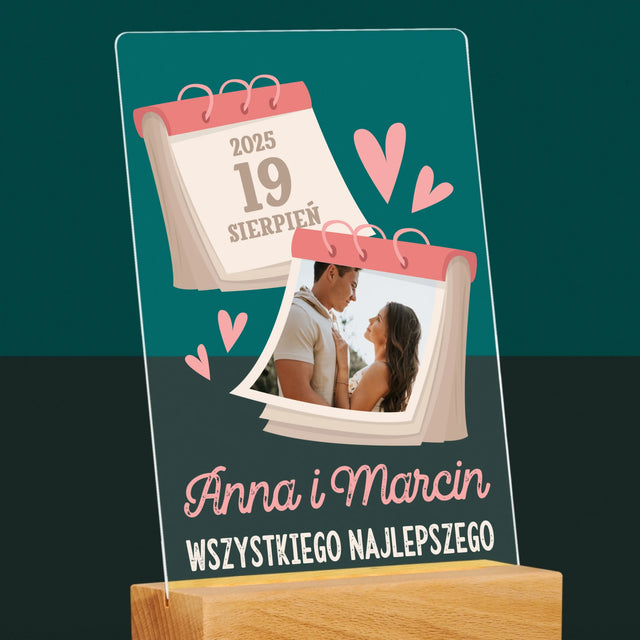 Zdjęcie i Podpis: Kartka z Kalendarza - Wydruk Na Szkle Akrylowym