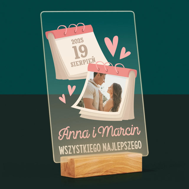 Zdjęcie i Podpis: Kartka z Kalendarza - Wydruk Na Szkle Akrylowym