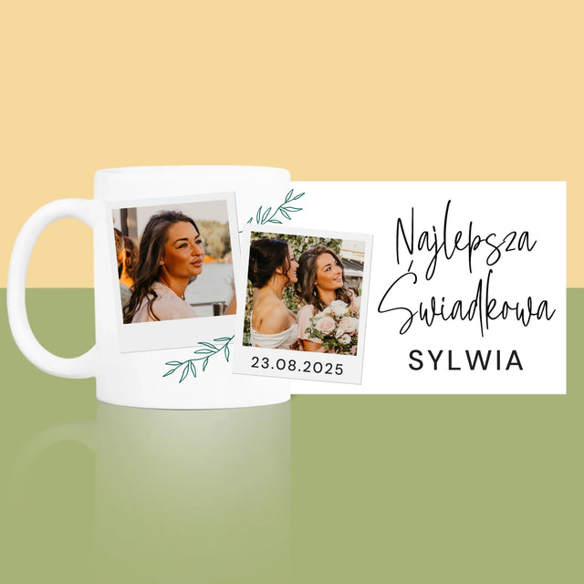 Fotokolaż: Najlepsza Świadkowa Polaroidy - Kubek z Nadrukiem