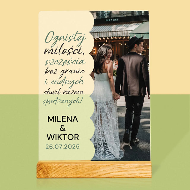 Zdjęcie i Podpis: Ognistej Miłości - Wydruk Na Szkle Akrylowym