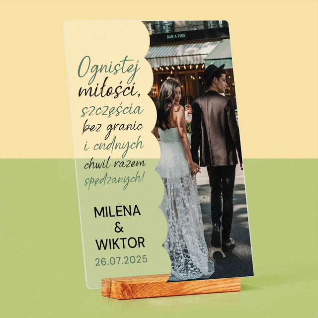 Zdjęcie i Podpis: Ognistej Miłości - Wydruk Na Szkle Akrylowym