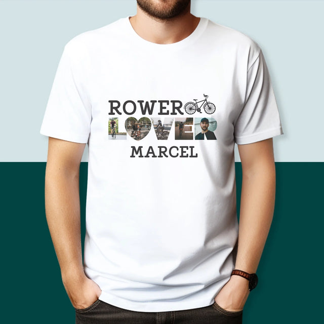 Słowo Ze Zdjęć: Rower Lover - Koszulka Męska z Nadrukiem