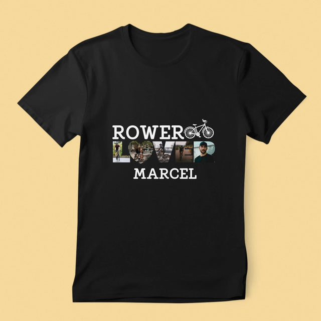Słowo Ze Zdjęć: Rower Lover - Koszulka Męska z Nadrukiem