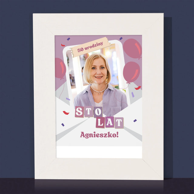 Zdjęcie i Podpis: Happy Birthday - Ramka na zdjęcia