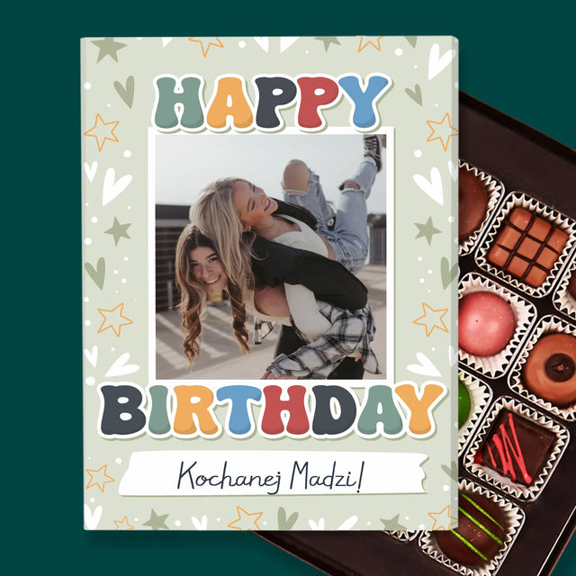 Zdjęcie i Podpis: Happy Birthday - Personalizowany Praliny