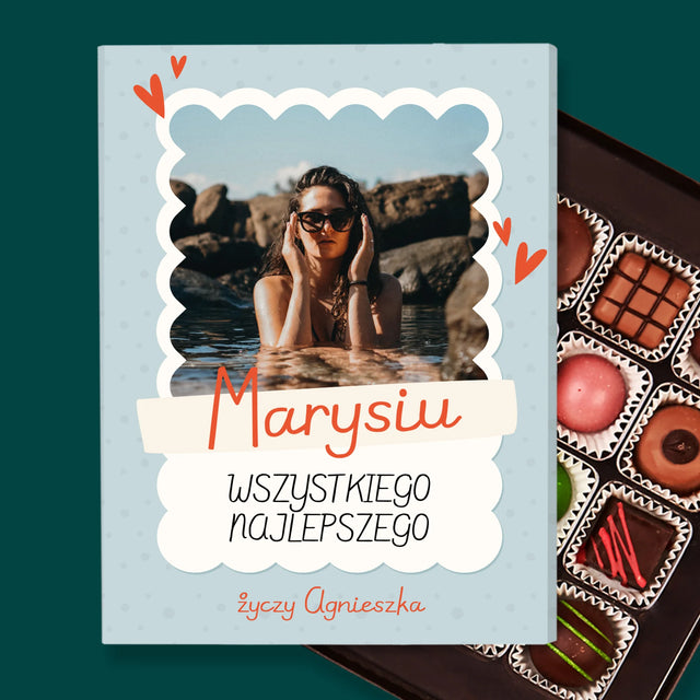 Zdjęcie i Podpis: Urodzinowa Ramka - Personalizowany Praliny