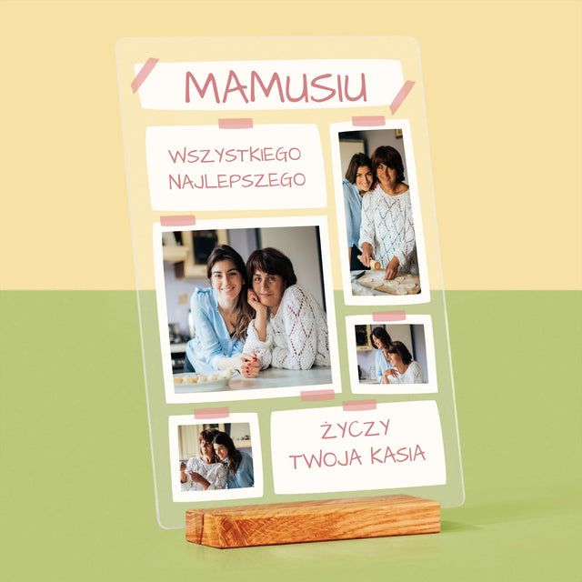 Fotokolaż: Mamusiu Wszystkiego Najlepszego - Wydruk Na Szkle Akrylowym