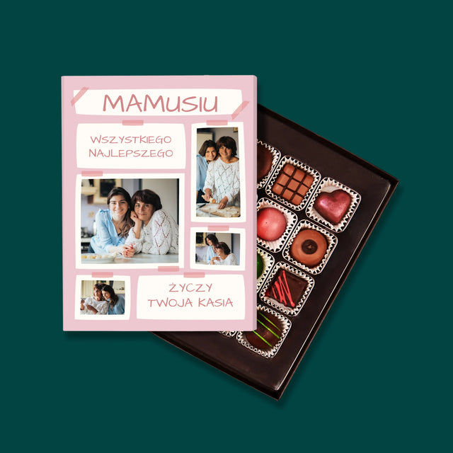 Fotokolaż: Mamusiu Wszystkiego Najlepszego - Personalizowany Praliny