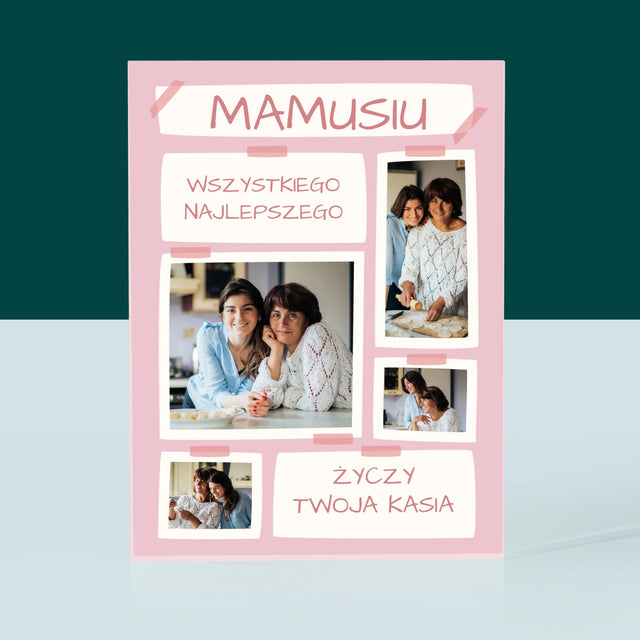 Fotokolaż: Mamusiu Wszystkiego Najlepszego - Blok Akrylowy z Nadrukiem