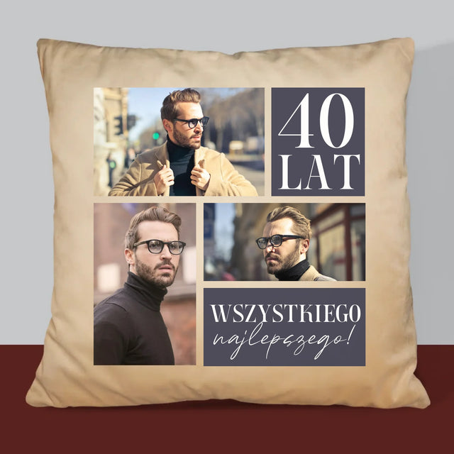 Fotokolaż: Urodziny Najlepszego - Poduszka z Nadrukiem