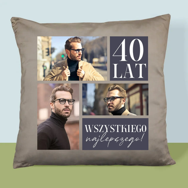 Fotokolaż: Urodziny Najlepszego - Poduszka z Nadrukiem
