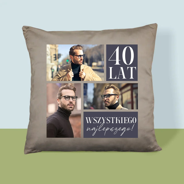 Fotokolaż: Urodziny Najlepszego - Poduszka z Nadrukiem