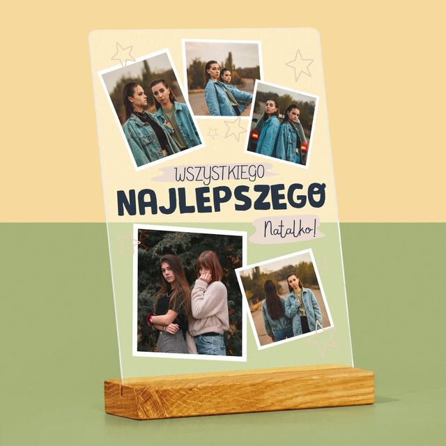 Fotokolaż: Wszystkiego Najlepszego Gwiazdki - Wydruk Na Szkle Akrylowym