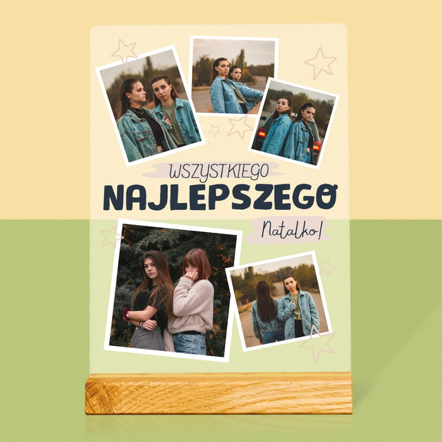 Fotokolaż: Wszystkiego Najlepszego Gwiazdki - Wydruk Na Szkle Akrylowym