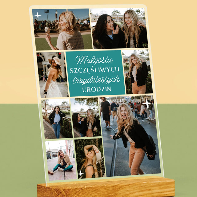 Fotokolaż: Szczęśliwych Urodzin - Wydruk Na Szkle Akrylowym