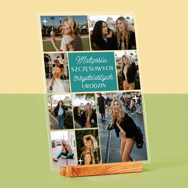 Fotokolaż: Szczęśliwych Urodzin - Wydruk Na Szkle Akrylowym