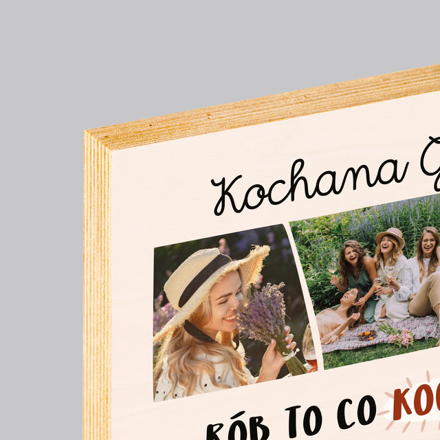 Fotokolaż: Urodziny Życzenia - Wydruk Na Drewnie
