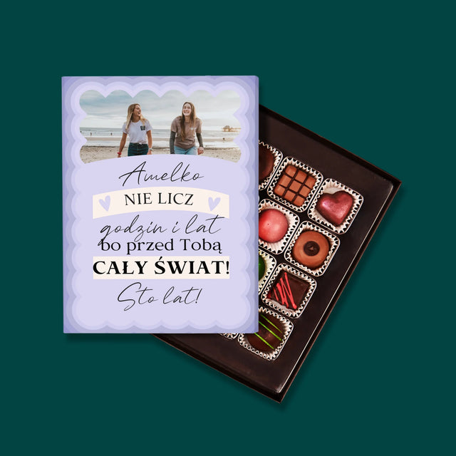 Zdjęcie i Podpis: Nie Licz Godzin i Lat - Personalizowany Praliny