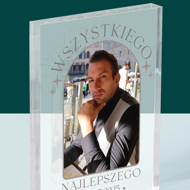 Zdjęcie i Podpis: Stylowe Urodziny - Blok Akrylowy z Nadrukiem