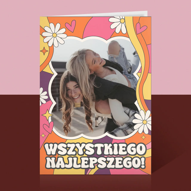 Zdjęcie i Podpis: Wszystkiego Najlepszego Groovy - Kartka z Życzeniami