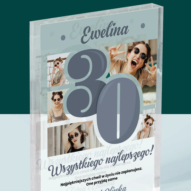 Fotokolaż: 30 Najpiękniejsze Chwile - Blok Akrylowy z Nadrukiem