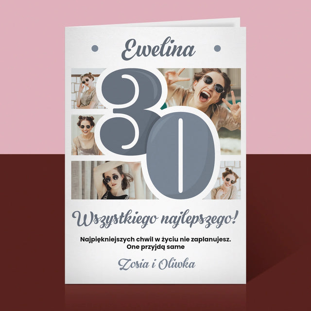 Fotokolaż: 30 Najpiękniejsze Chwile - Kartka z Życzeniami