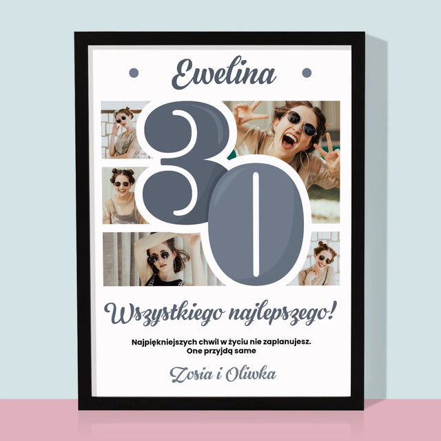 Fotokolaż: 30 Najpiękniejsze Chwile - Wydruk Obramowany