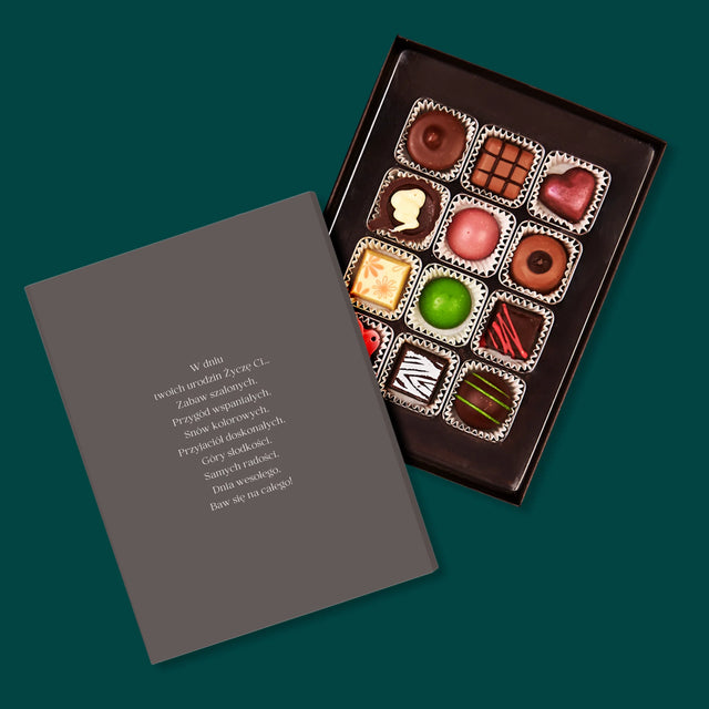 Zdjęcie i Podpis: Stylowe Urodziny - Personalizowany Praliny