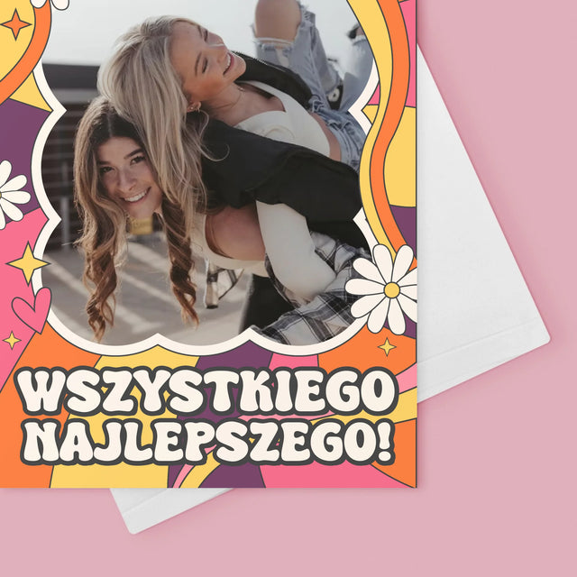 Zdjęcie i Podpis: Wszystkiego Najlepszego Groovy - Kartka z Życzeniami