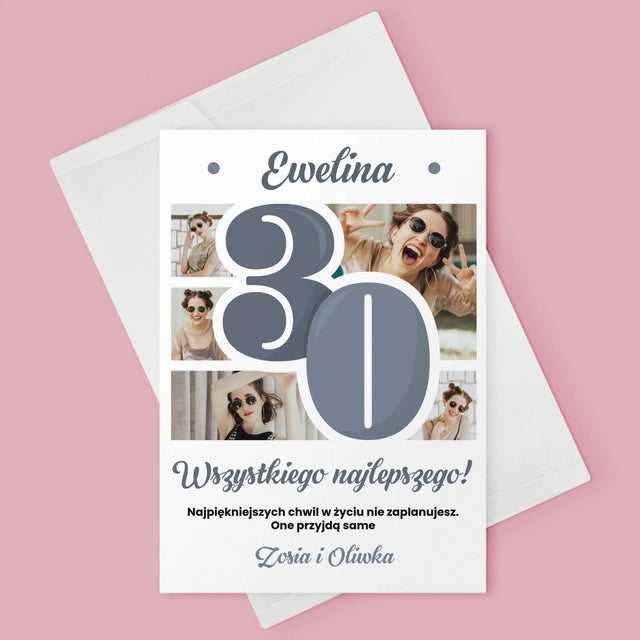 Fotokolaż: 30 Najpiękniejsze Chwile - Kartka z Życzeniami