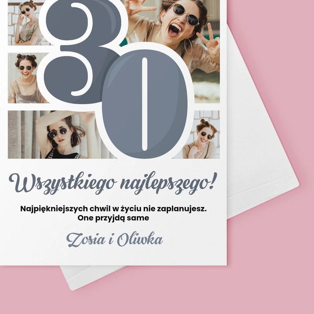 Fotokolaż: 30 Najpiękniejsze Chwile - Kartka z Życzeniami