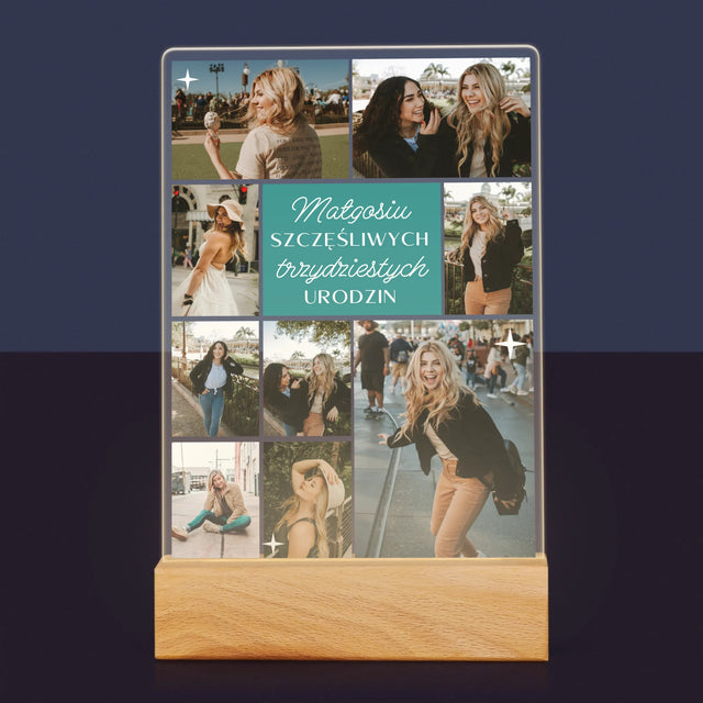 Fotokolaż: Szczęśliwych Urodzin - Wydruk Na Szkle Akrylowym