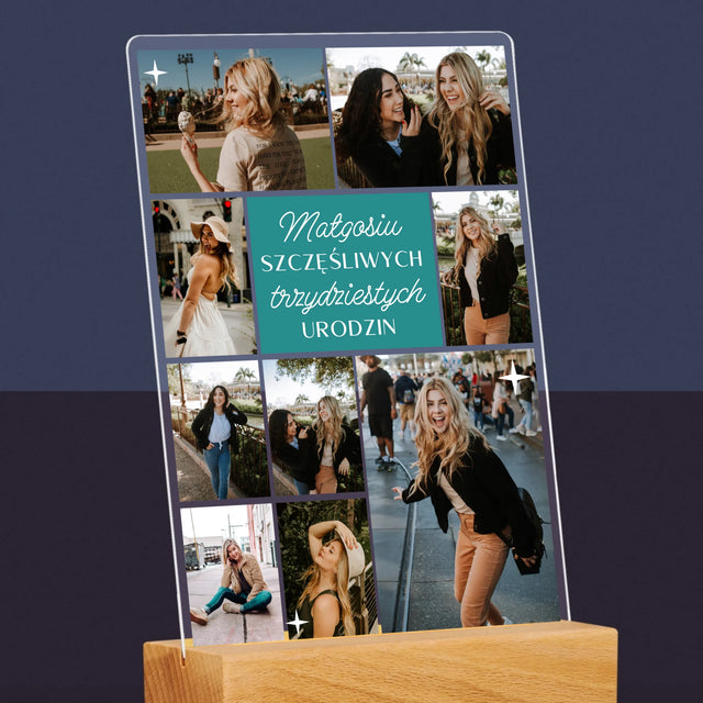 Fotokolaż: Szczęśliwych Urodzin - Wydruk Na Szkle Akrylowym