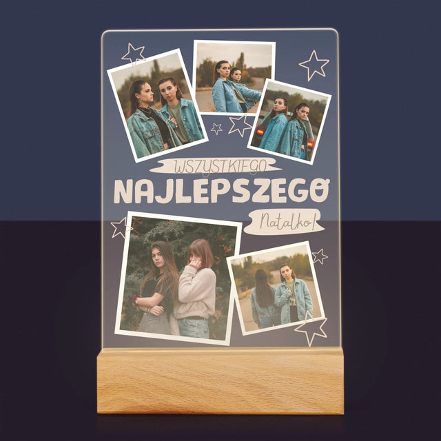 Fotokolaż: Wszystkiego Najlepszego Gwiazdki - Wydruk Na Szkle Akrylowym