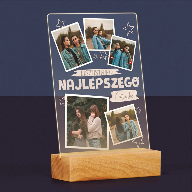 Fotokolaż: Wszystkiego Najlepszego Gwiazdki - Wydruk Na Szkle Akrylowym