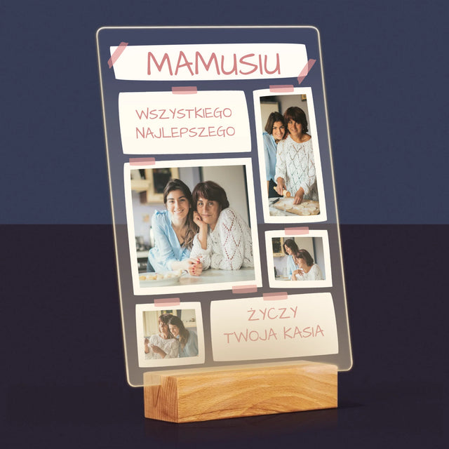Fotokolaż: Mamusiu Wszystkiego Najlepszego - Wydruk Na Szkle Akrylowym
