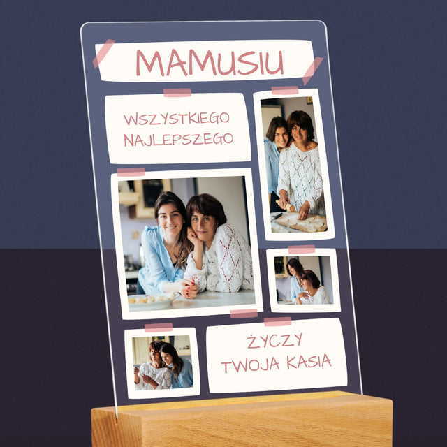 Fotokolaż: Mamusiu Wszystkiego Najlepszego - Wydruk Na Szkle Akrylowym