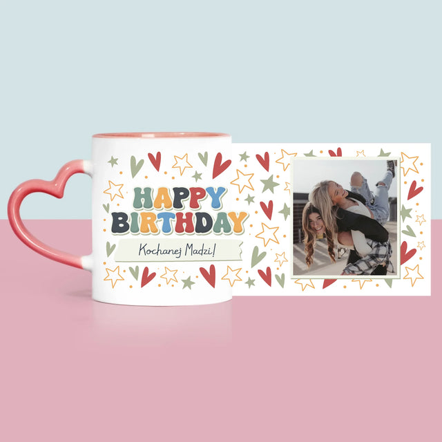 Zdjęcie i Podpis: Happy Birthday - Kubek z Nadrukiem