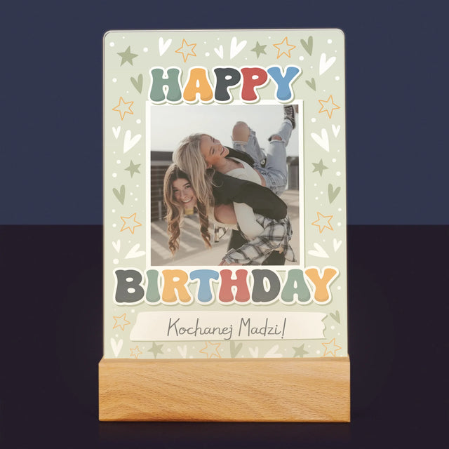 Zdjęcie i Podpis: Happy Birthday - Wydruk Na Szkle Akrylowym