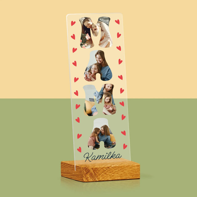 Słowo Ze Zdjęć: Mama Imię - Zdjęcie Na Szkle Akrylowym Fotobudka