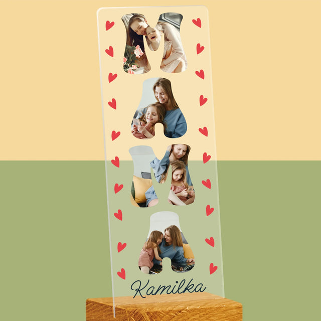 Słowo Ze Zdjęć: Mama Imię - Zdjęcie Na Szkle Akrylowym Fotobudka